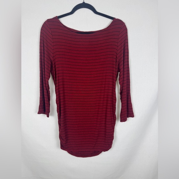 Motherhood Tops - Women's Motherhood Red Striped Top